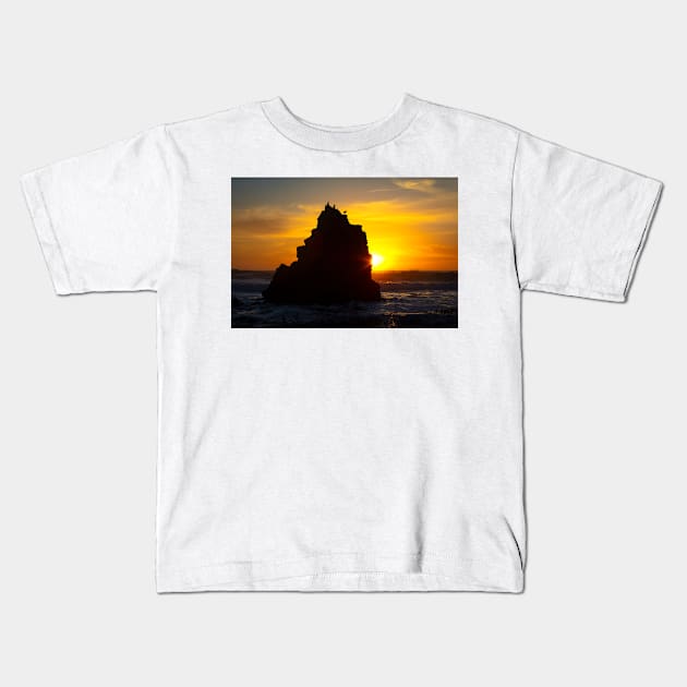 Bird Rock Sunset Kids T-Shirt by photogarry